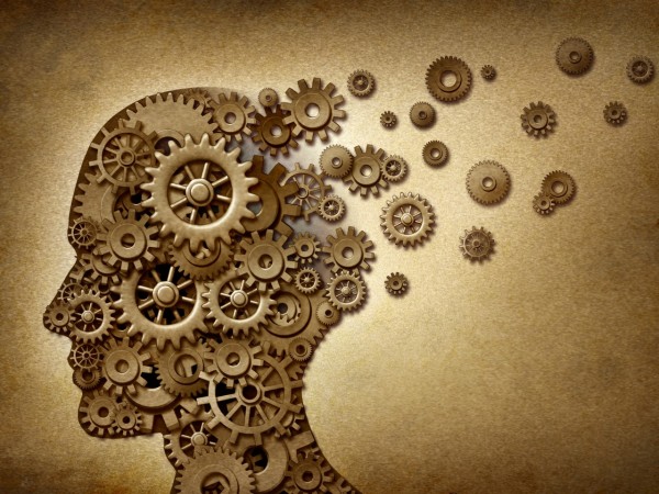 Representing cognition, an image of head with gears turning within it