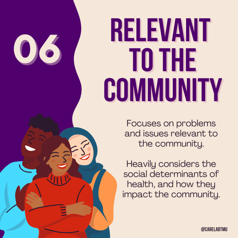 6. Relevant to the Community