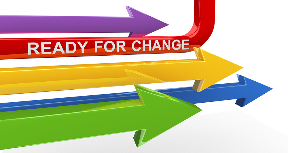 Colourful arrows that say "ready for change"